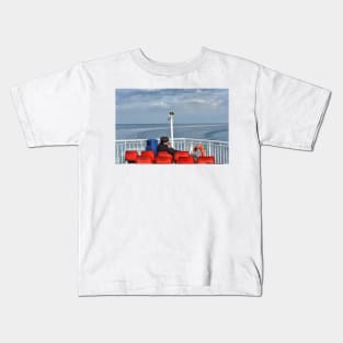 A couple relaxing on the Caledonian Isles Ferry to the Isle of Arran Kids T-Shirt